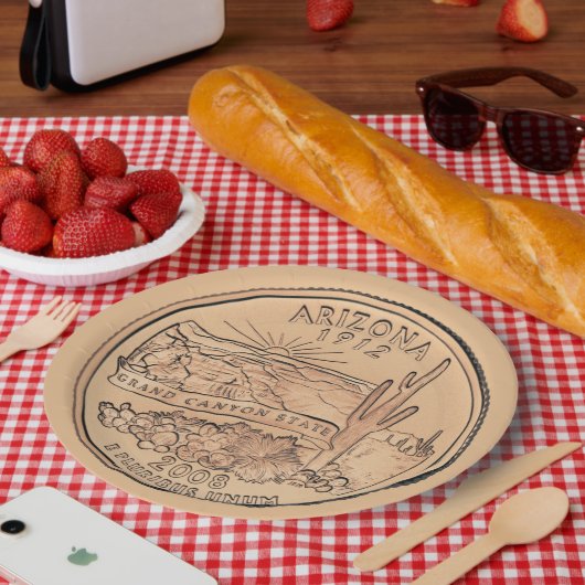 Assiettes En Carton Design du quartier d'état de l'Arizona (Pique-nique)