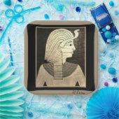 Assiettes En Carton Design égyptien en noir et gris (Fête)