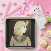 Assiettes En Carton Design égyptien en noir et gris (Fête)