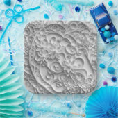 Assiettes En Carton Design élégant de quadrillage papier nuptial (Fête)