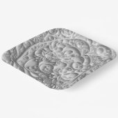 Assiettes En Carton Design élégant de quadrillage papier nuptial (Angulaire)