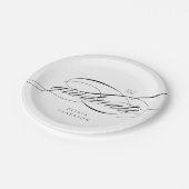 Assiettes En Carton Design élégant moderne Script Photo Graduation Par (Angle)