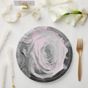 Assiettes En Carton Design élégant Rose de jardin avec des accents ros