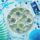 Assiettes En Carton Design Feuille de la jungle tropicale (Fête)