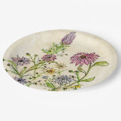 Assiettes En Carton Design Fleur sauvage sauvage sur une plaque de pap (Angle)