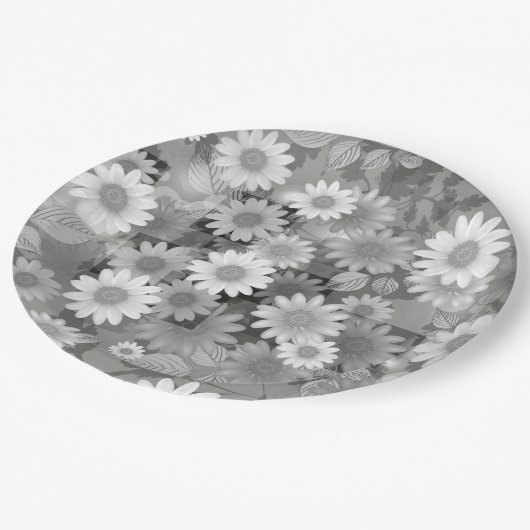 Assiettes En Carton Design floral 3 (Angle)