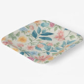 Assiettes En Carton Design floral bleu et rose (Angulaire)