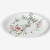 Assiettes En Carton Design floral élégant Bunny (Angle)