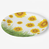 Assiettes En Carton Design graphique de tournesol brillant et élégant (Angle)