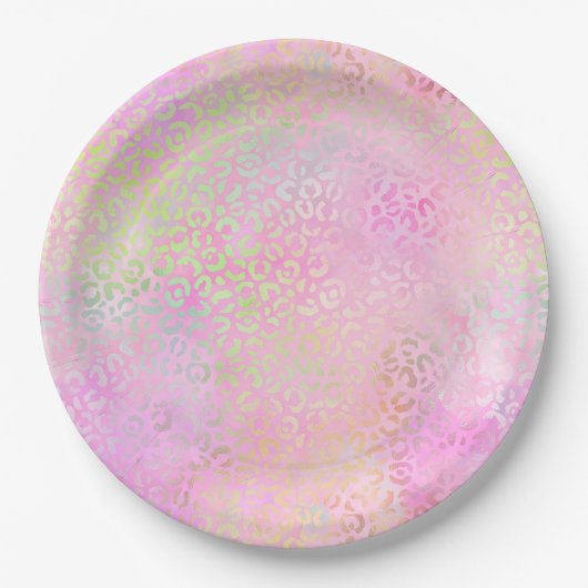 Assiettes En Carton Design Iridescendant Leopard Series 1 (Devant)