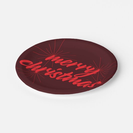 Assiettes En Carton Design joyeux et tendance de "Joyeux Noël" (Angle)