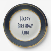 Assiettes En Carton Design moderne en céramique bleu et or japonais (Devant)