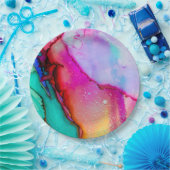 Assiettes En Carton Design moderne en marbre Abstrait (Fête)