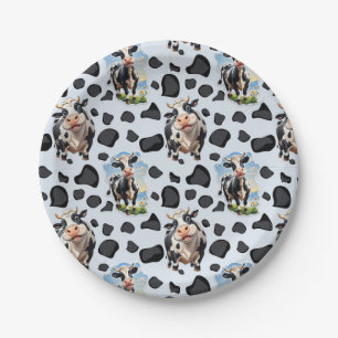 Assiettes En Carton Design Motif animal de vache