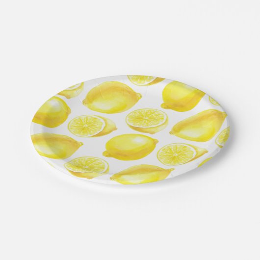 Assiettes En Carton Design motif citron (Angle)