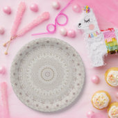 Assiettes En Carton Design Motif en mandala beige et taupe (Fête)