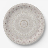 Assiettes En Carton Design Motif en mandala beige et taupe (Devant)