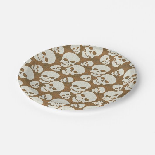 Assiettes En Carton Design Motif graphique crâne (Angle)