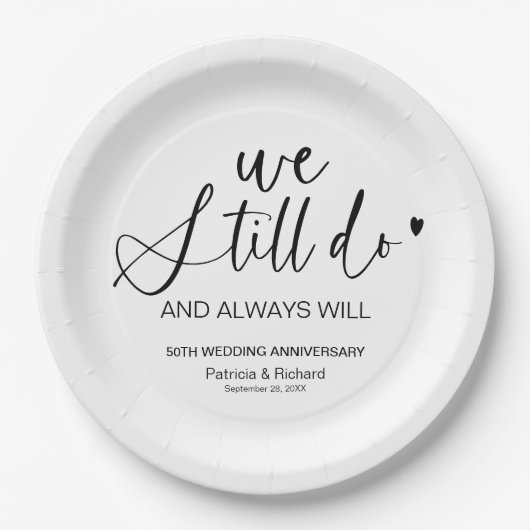 Assiettes En Carton Design Nous Faisons Toujours Mariage Vow Renouvell (Devant)