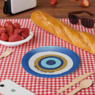 Assiettes En Carton Design oeil grec juste ajouter du texte
