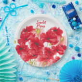 Assiettes En Carton Design personnalisé Scarlet Poppy. (Fête)