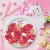 Assiettes En Carton Design personnalisé Scarlet Poppy. (Fête)