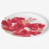 Assiettes En Carton Design personnalisé Scarlet Poppy. (Angle)