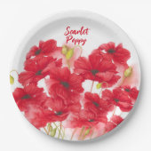 Assiettes En Carton Design personnalisé Scarlet Poppy. (Devant)