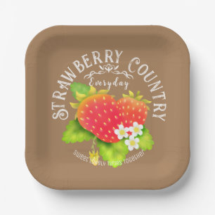 Assiettes En Carton Design rose fraise.