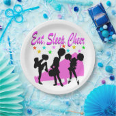 ASSIETTES EN CARTON DESIGN ROSE MEGAPHONE CHEERLEADING (Fête)