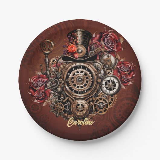 Assiettes En Carton Design Steampunk merveilleux (Devant)
