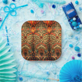 Assiettes En Carton Design textile indien antique (Fête)