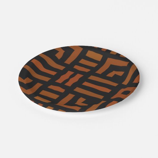 Assiettes En Carton Design tribal géométrique africain chaud (Angle)