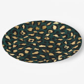 Assiettes En Carton Design turquoise et Gold Leopard Series 1 (Angle)