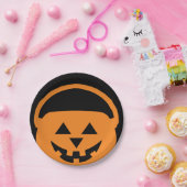 Assiettes En Carton Designer Halloween, Jackolantern sur Black (Fête)