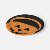 Assiettes En Carton Designer Halloween, Jackolantern sur Black (Angle)