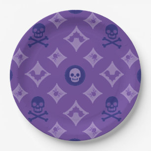 Assiettes En Carton Designer Halloween, Louis Skuls