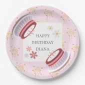 Assiettes En Carton Dessert 3D Couché Cute Fille d'artisanat Anniversa (Devant)