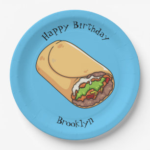 Assiettes En Carton dessin animé de Burrito