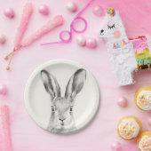 Assiettes En Carton Dessin au crayon de lapin (Fête)