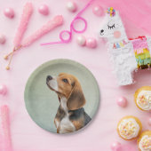 Assiettes En Carton Dessin Beagle de chien 7 (Fête)