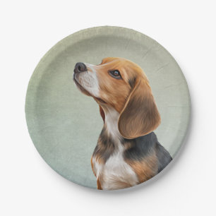 Assiettes En Carton Dessin Beagle de chien 7
