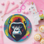 Assiettes En Carton Dessin de dessin de peinture Gorilla Pop (Fête)