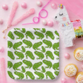 Assiettes En Carton Dessin de grenouille verte (Fête)