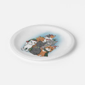 Assiettes En Carton Dessin de groupe de chats caricaturés (Angle)