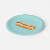 Assiettes En Carton Dessin de Hot Dog sur Arrière - plan bleu (Angle)