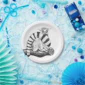 Assiettes En Carton Dessin de lémur (Fête)