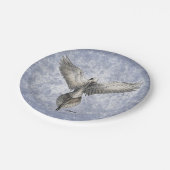 Assiettes En Carton Dessin de nature de colombe en vol (Angle)