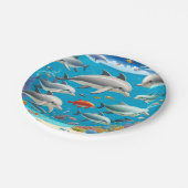 Assiettes En Carton Dessin des dauphins (Angle)