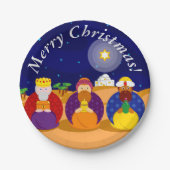 Assiettes En Carton Dessin des "Trois Rois" / "Trois Sages Hommes", (Devant)